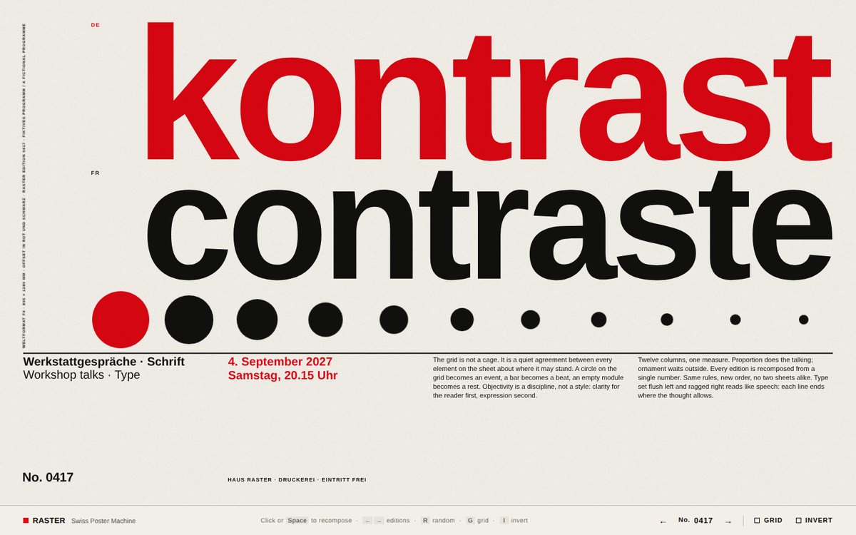 Preview of Raster — Swiss Poster Machine