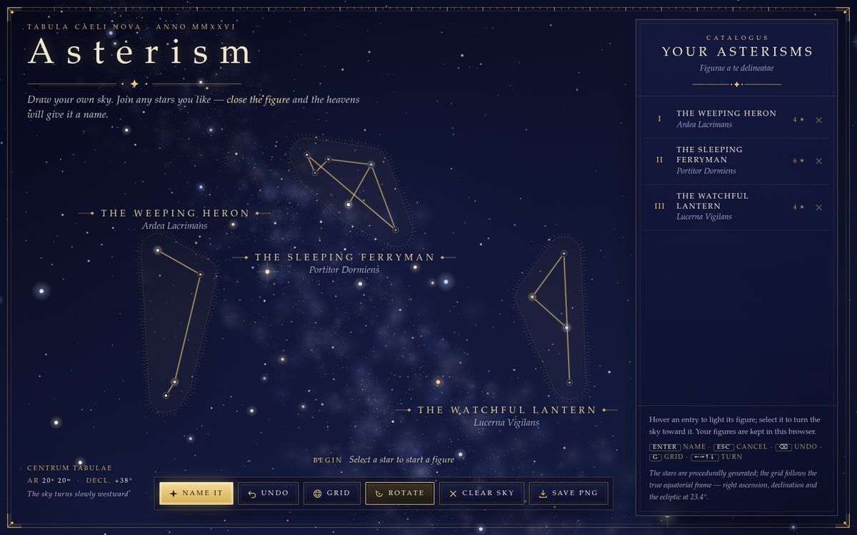 Preview of Asterism — Draw Your Own Sky