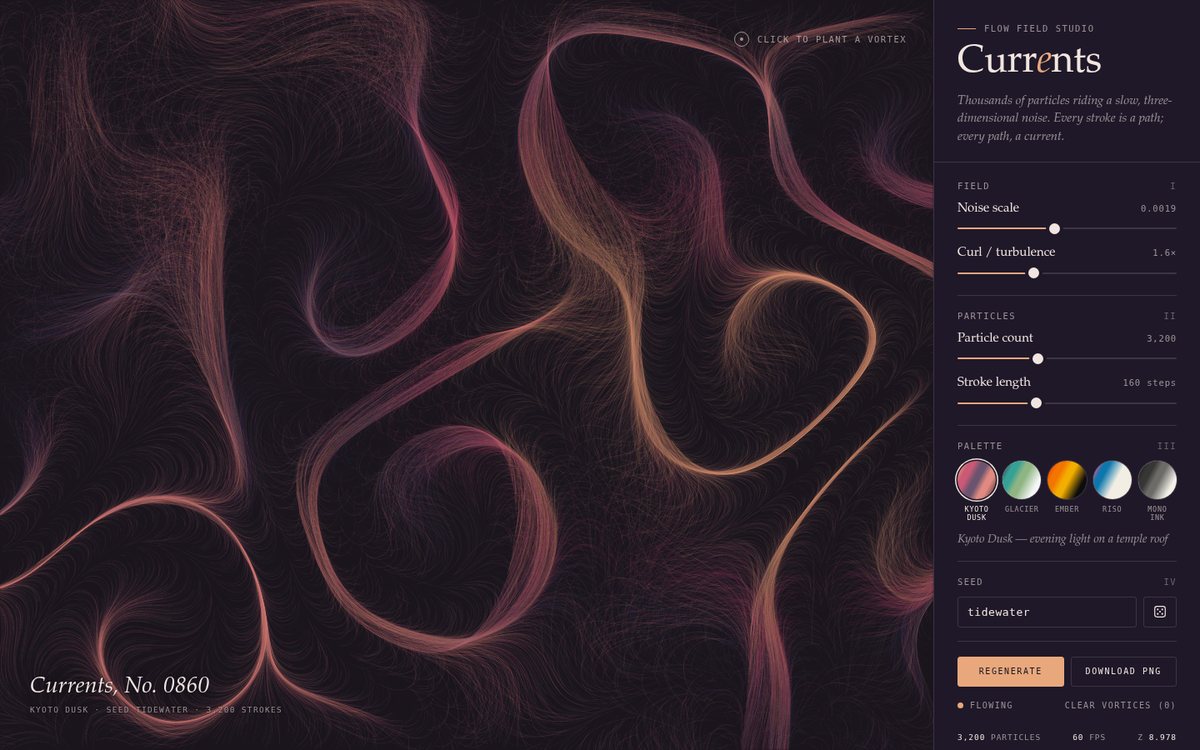 Preview of Currents — Flow Field Studio
