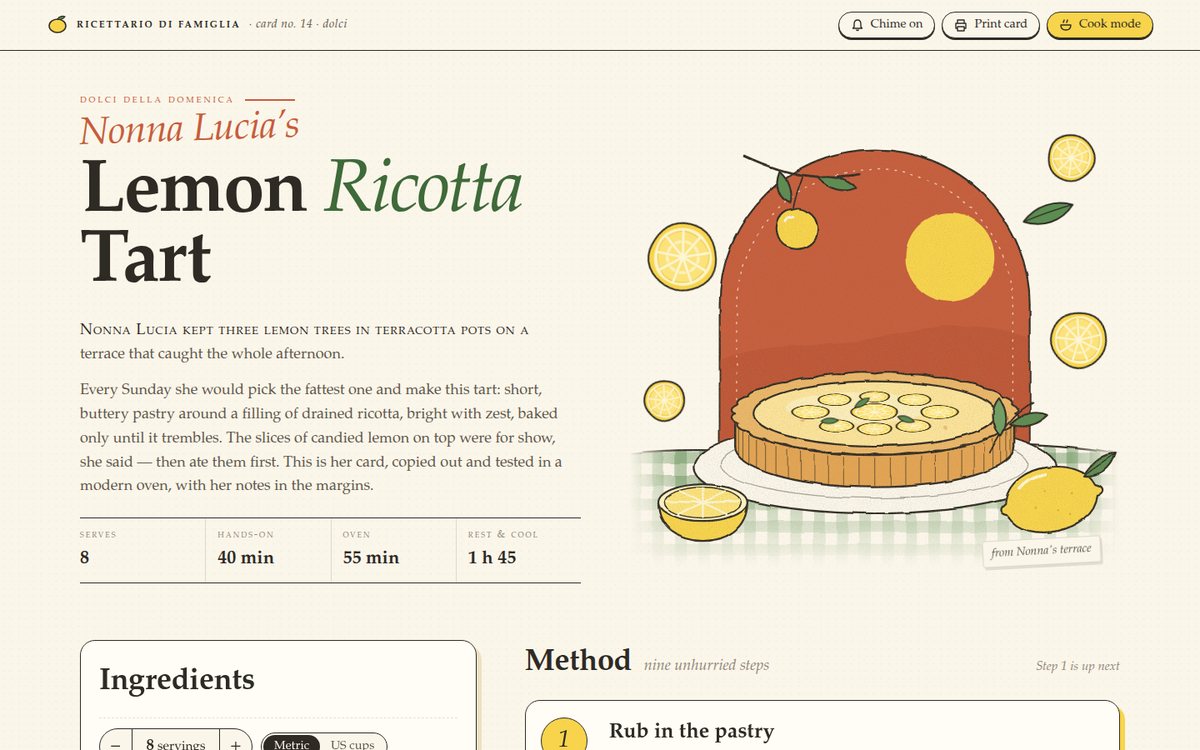 Preview of Nonna Lucia's Lemon Ricotta Tart