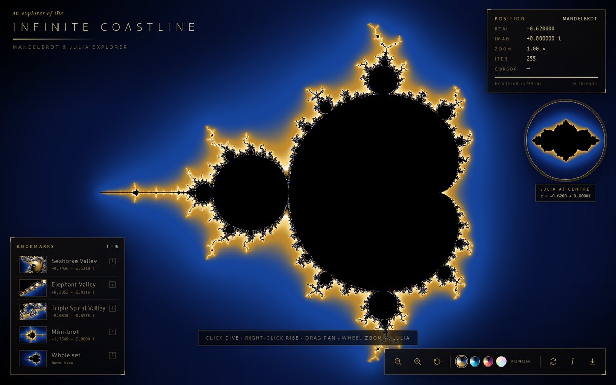 Preview of Infinite Coastline — Mandelbrot & Julia Explorer