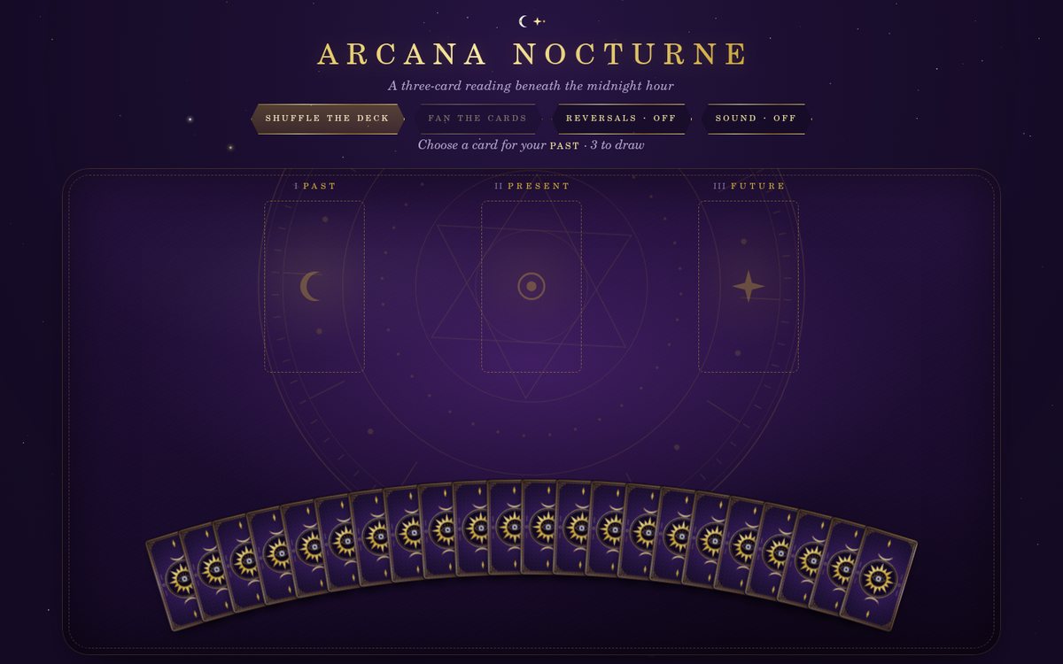 Preview of Arcana Nocturne — A Three-Card Reading