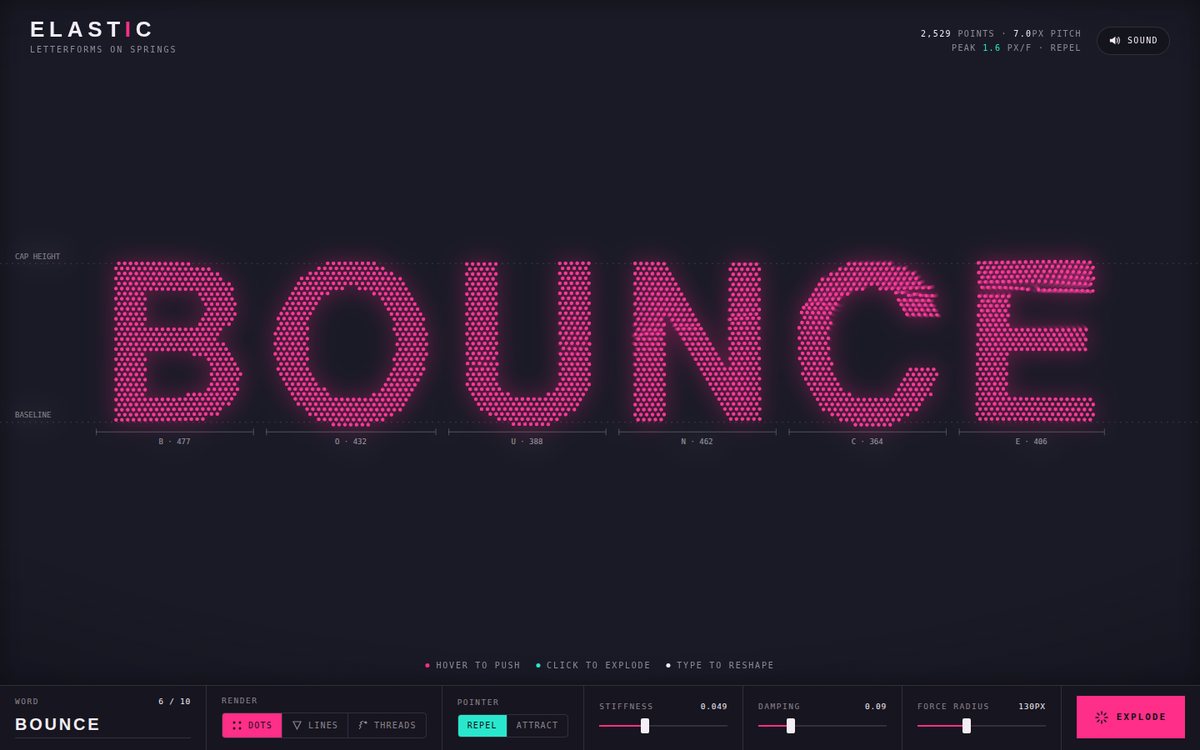 Preview of ELASTIC — Letterforms on Springs