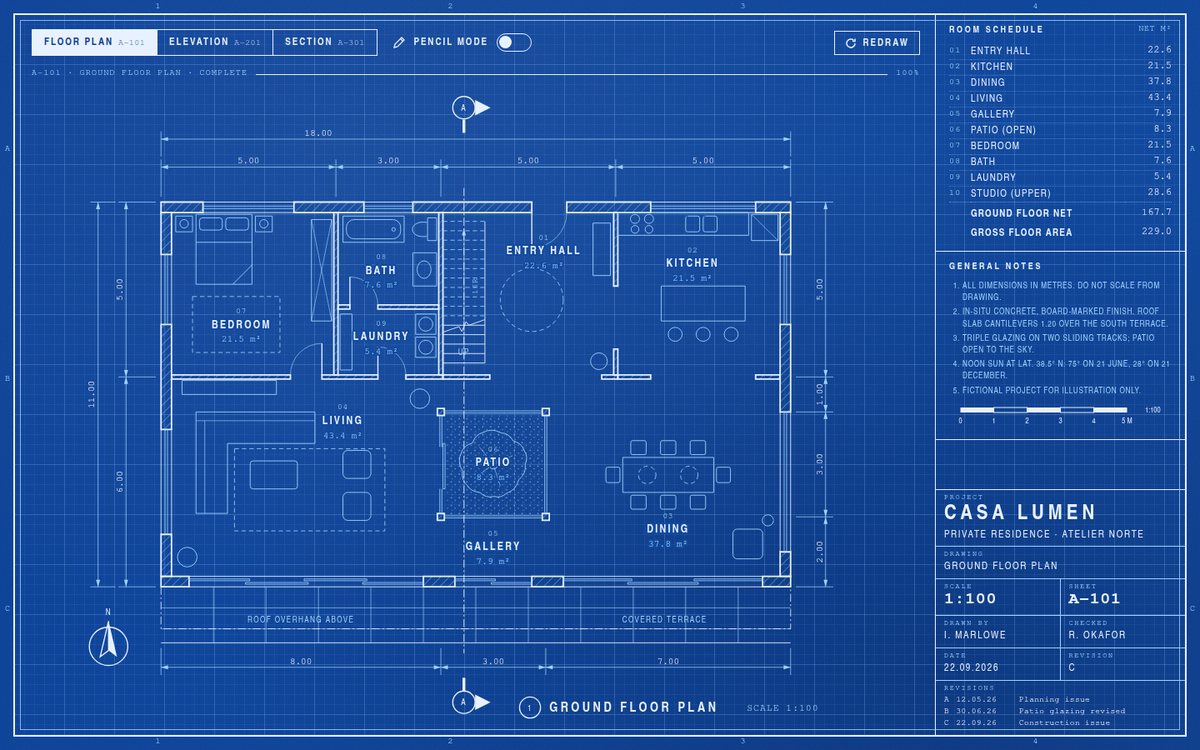 Preview of Casa Lumen — Architectural Blueprint