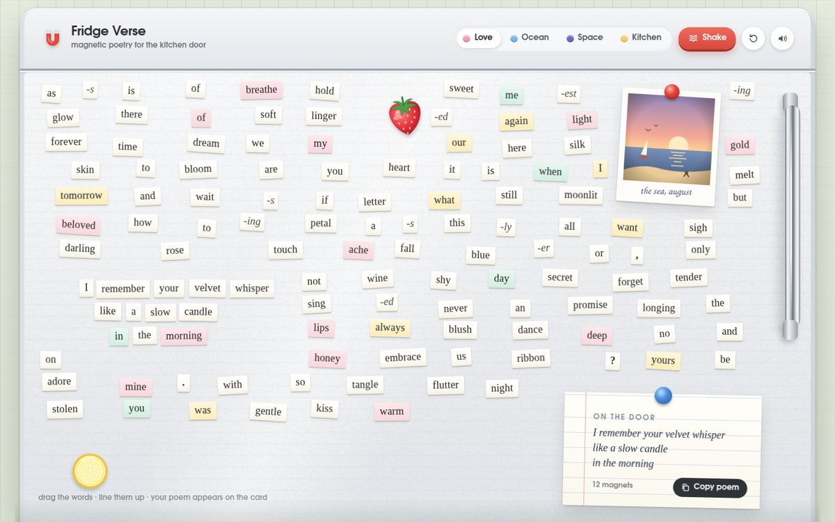 Preview of Fridge Verse — Magnetic Poetry