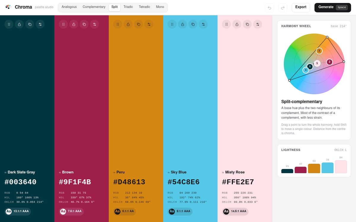 Preview of Chroma — Colour Palette Studio