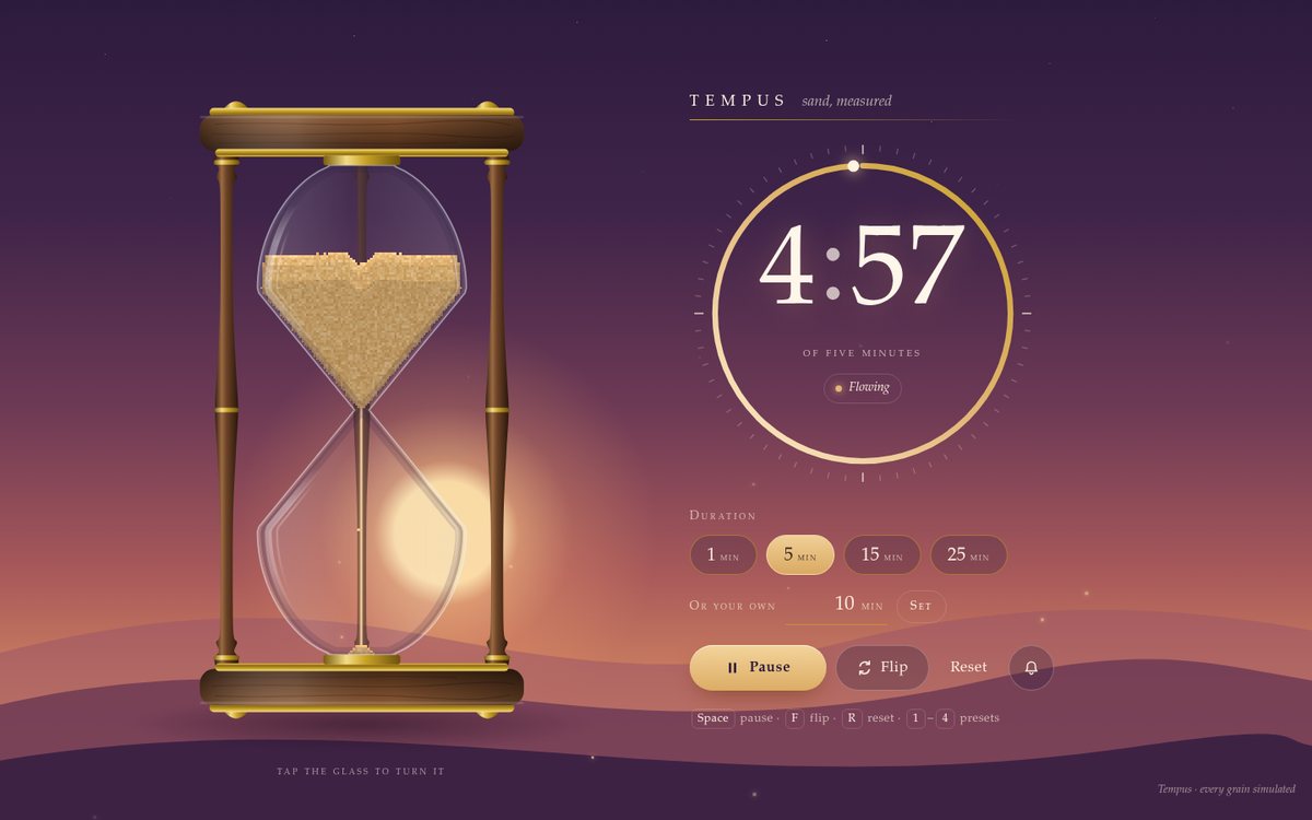 Preview of Tempus — Hourglass Timer